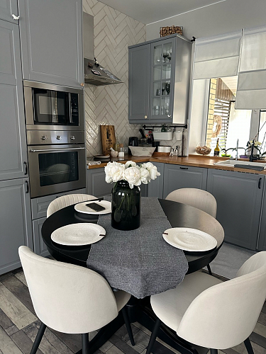 Стул на металлокаркасе Gabi dark beige / black / silver фото покупателя 41