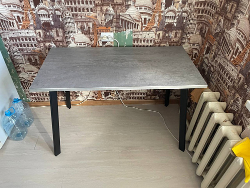 Стол Тринити Лофт 120 32 мм бетон / черный матовый фото покупателя 601