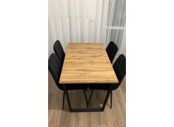 Деревянный стол Лота Лофт 120(160)х75 черный матовый / бетон светлый фото покупателя 594