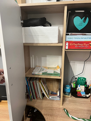 Стол компьютерный КСТ-16 бетон / белый фото покупателя 71