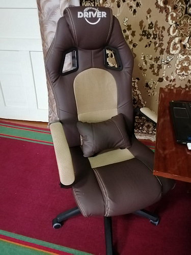 Компьютерное кресло Driver/Драйвер кожзам черный / ткань черный фото покупателя 57