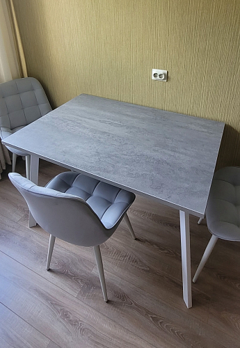 Стол Тринити Лофт 120 32 мм дуб галифакс табако / черный матовый фото покупателя 127