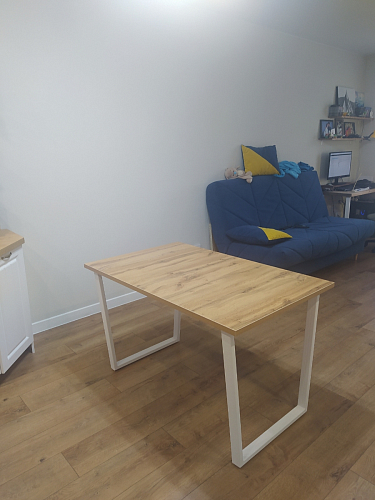 Деревянный стол Лота Лофт 140х80 черный матовый / бетон светлый фото покупателя 184