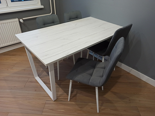 Деревянный стол Лота Лофт 120х75 белый матовый / дуб крафт золотой фото покупателя 875