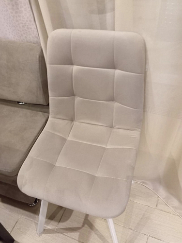 Стул на металлокаркасе Чилли синяя ткань / белый фото покупателя 293