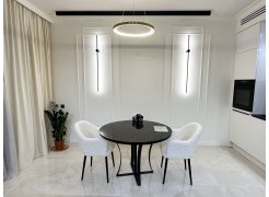 Стеклянный стол Нейтон белый мрамор / золото / белый фото покупателя 3