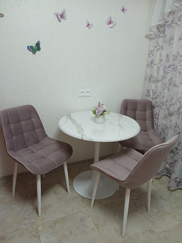 Стол Тулип 80х73 мрамор черный / белый фото покупателя 117