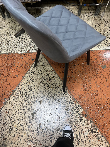 Стул на металлокаркасе Баодин К крутящийся фиолетовый teddy 944 / черный фото покупателя 10