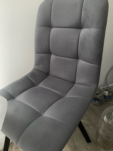 Стул на металлокаркасе Чилли К светло-серый велюр / черный каркас фото покупателя 1051