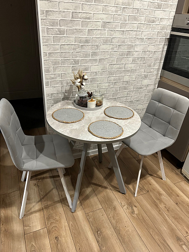 Стул на металлокаркасе Чилли К светло-серый велюр / черный каркас фото покупателя 226