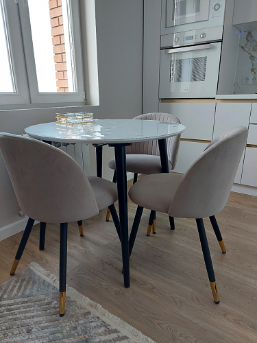 Стул на металлокаркасе Gabi latte / gold / black фото покупателя 29