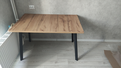 Стол раскладной Колон Лофт 120 32 мм дуб галифакс табако / черный матовый фото покупателя 114