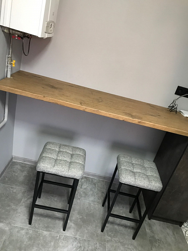 Барный стул Лофт микровелюр катания блэк / черный матовый фото покупателя 228