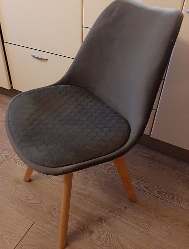 Деревянный стул Bonuss темно-серый / черное сидение / черный фото покупателя 24