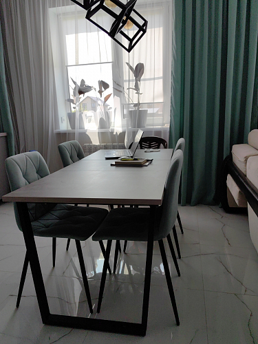 Деревянный стол Лота Лофт 120х75 белый матовый / дуб крафт золотой фото покупателя 92