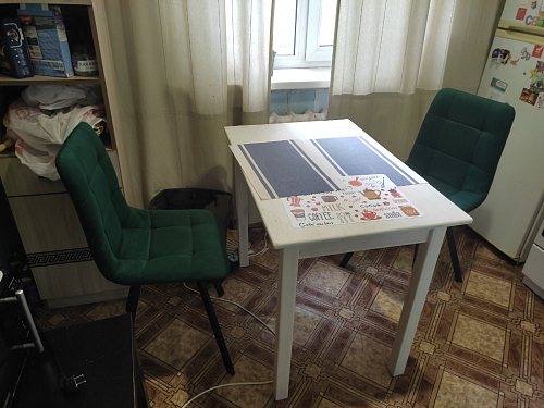 Стул на металлокаркасе Чилли синяя ткань / белый фото покупателя 896