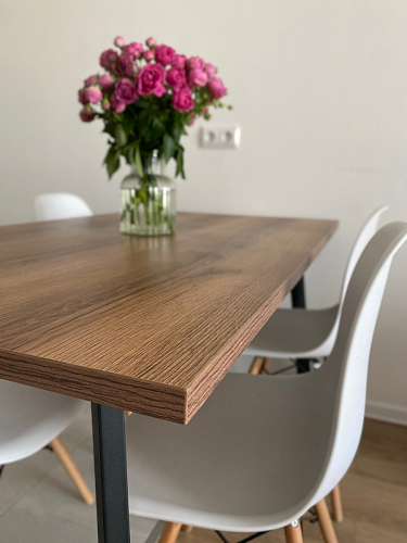 Стол Тринити Лофт 120 32 мм дуб галифакс табако / черный матовый фото покупателя 361