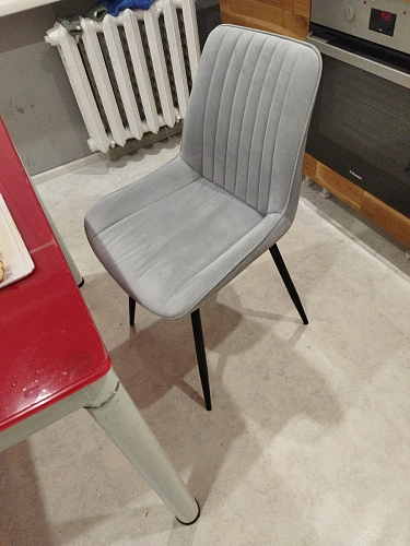 Стул на металлокаркасе Седа 360 К латте (velutto 08) / белый фото покупателя 215