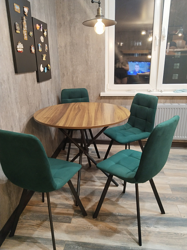 Стул на металлокаркасе Чилли черный / зеленый фото покупателя 1213