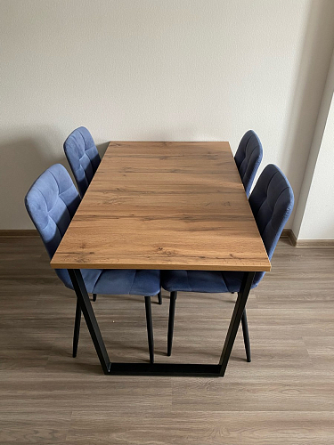 Стол Лота Лофт 140 25 мм черный матовый / бетон фото покупателя 563