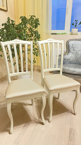 Деревянный стул Виньетта белый / лайн белый люкс фото покупателя 1