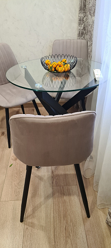 Стул на металлокаркасе Седа К латте / черный фото покупателя 13