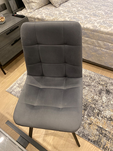 Стул на металлокаркасе Чилли К светло-серый велюр / черный каркас фото покупателя 907