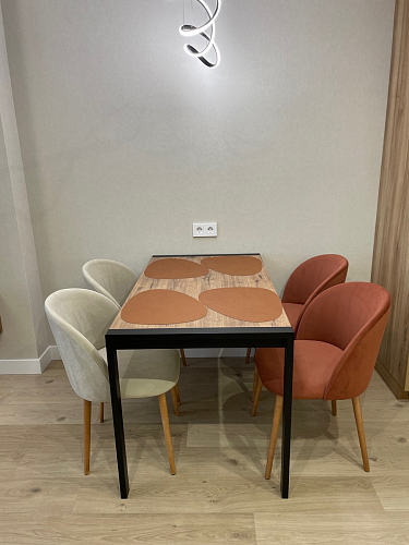 Стол Центавр 120(160)х70х75 файерстоун / черный матовый фото покупателя 49