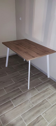 Стол Тринити Лофт 120 32 мм дуб галифакс табако / черный матовый фото покупателя 280