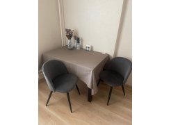 Стул на металлокаркасе Gabi 1 бежевый / черный с серебряными наконечниками фото покупателя 361