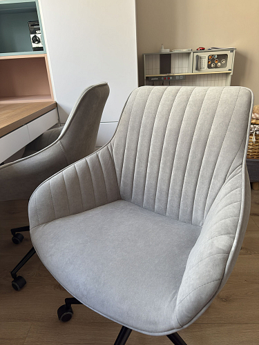 Компьютерное кресло Dublin/Дублин хром / вельвет графит фото покупателя 16