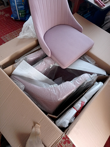 Стул на металлокаркасе Kora light blue / white фото покупателя 485