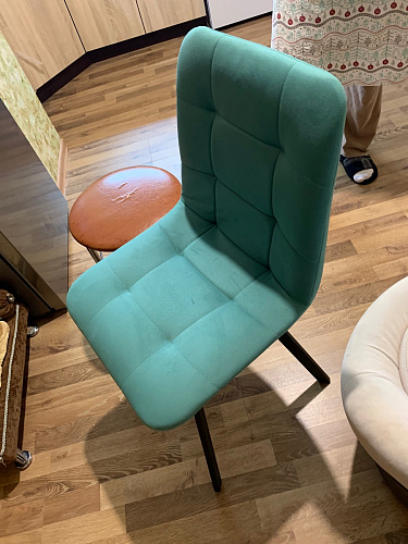 Стул на металлокаркасе Чилли синяя ткань / белый фото покупателя 185