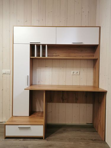 Письменный стол Лайт 03.243 дуб золотой (craft) / белый премиум фото покупателя 168