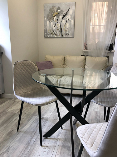 Стул на металлокаркасе Capri dark beige / white фото покупателя 3