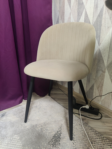 Стул на металлокаркасе Gabi dark beige / black / silver фото покупателя 842