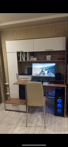 Письменный стол Лайт 03.243 дуб золотой (craft) / белый премиум фото покупателя 105