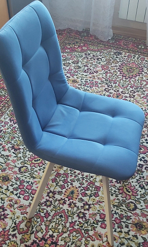 Стул на металлокаркасе Чилли синяя ткань / белый фото покупателя 1301