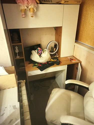 Письменный стол Комфорт 12.71 дуб золотой craft / белая аляска  - Уцененный экземпляр фото покупателя 21