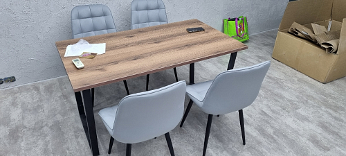 Деревянный стол Лота Лофт 140х80 дуб крафт табачный / черный матовый фото покупателя 71