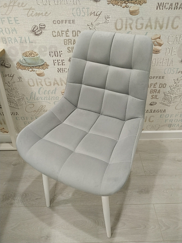 Стул на металлокаркасе Челси коричневый велюр (california 238) / белый фото покупателя 19