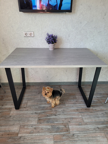 Деревянный стол Лота Лофт 140х80 черный матовый / бетон светлый фото покупателя 103