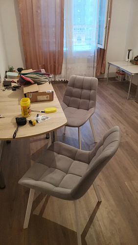 Стул на металлокаркасе Челси К крутящийся бирюзовый / черный фото покупателя 61