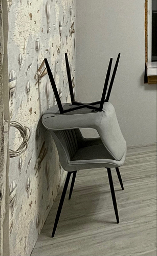 Стул на металлокаркасе Седа К крутящийся светло-серый / белый фото покупателя 152