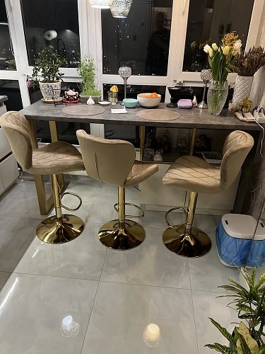 Барный стул Porch dark beige / chrome фото покупателя 8