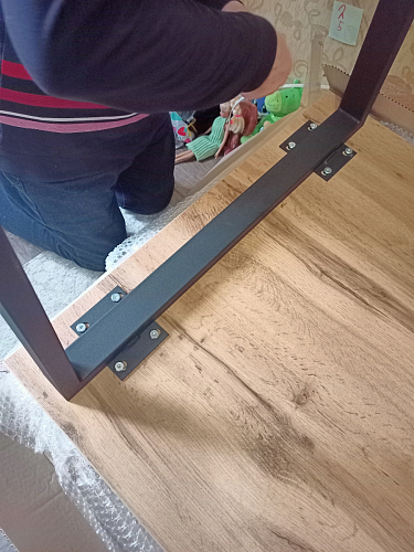 Деревянный стол Лота Лофт 120х75 белый матовый / дуб крафт золотой фото покупателя 920