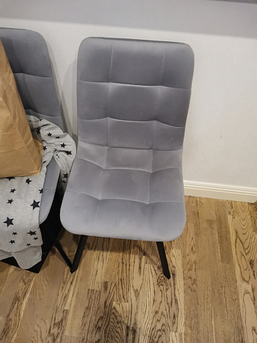 Стул на металлокаркасе Чилли К светло-серый велюр / черный каркас фото покупателя 1366