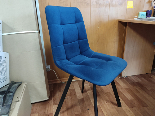 Стул на металлокаркасе Чилли К светло-серый велюр / черный каркас фото покупателя 736