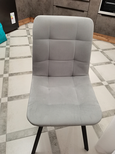 Стул на металлокаркасе Чилли К светло-серый велюр / черный каркас фото покупателя 465