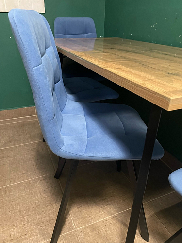 Стул на металлокаркасе Чилли синяя ткань / белый фото покупателя 1040